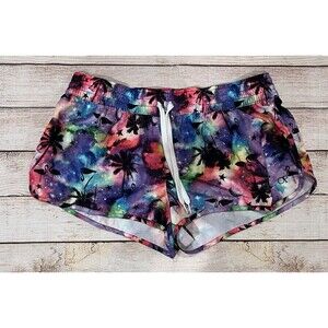 Ocean Pacific OP Neon Palm Tree Unlined Shorts Lisa Frank Juniors Large 11/13